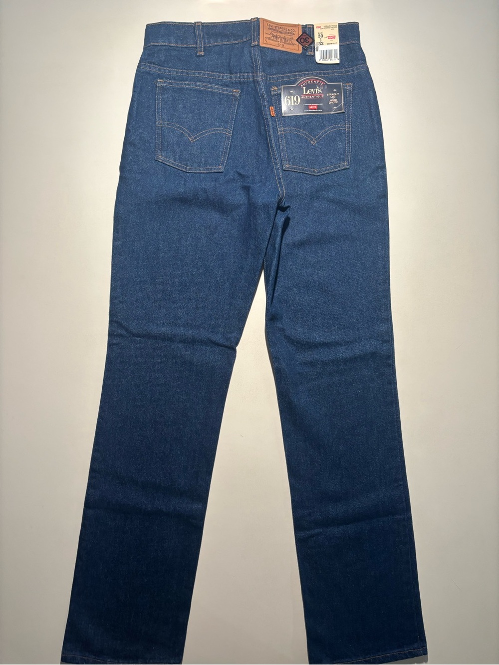 1980s Levi's orange tab Men's 619 Straight Leg Jeans - Indigo Blue brand new